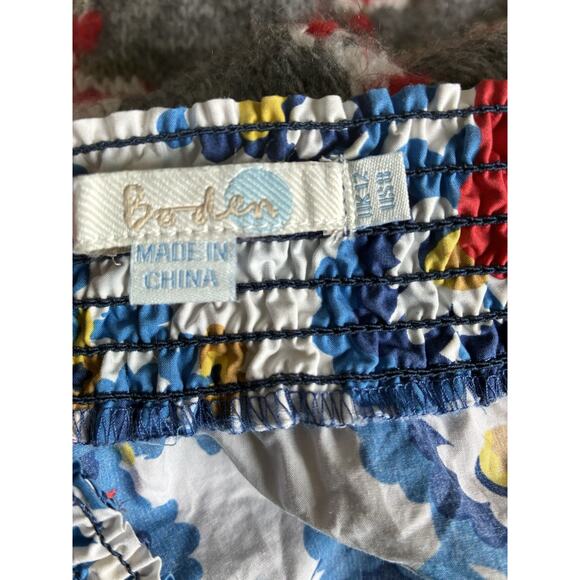 Boden Floral Cotton Edie Blouse Off the Shoulder Retro Sz 8 Artsy Whimsical - Picture 7 of 9